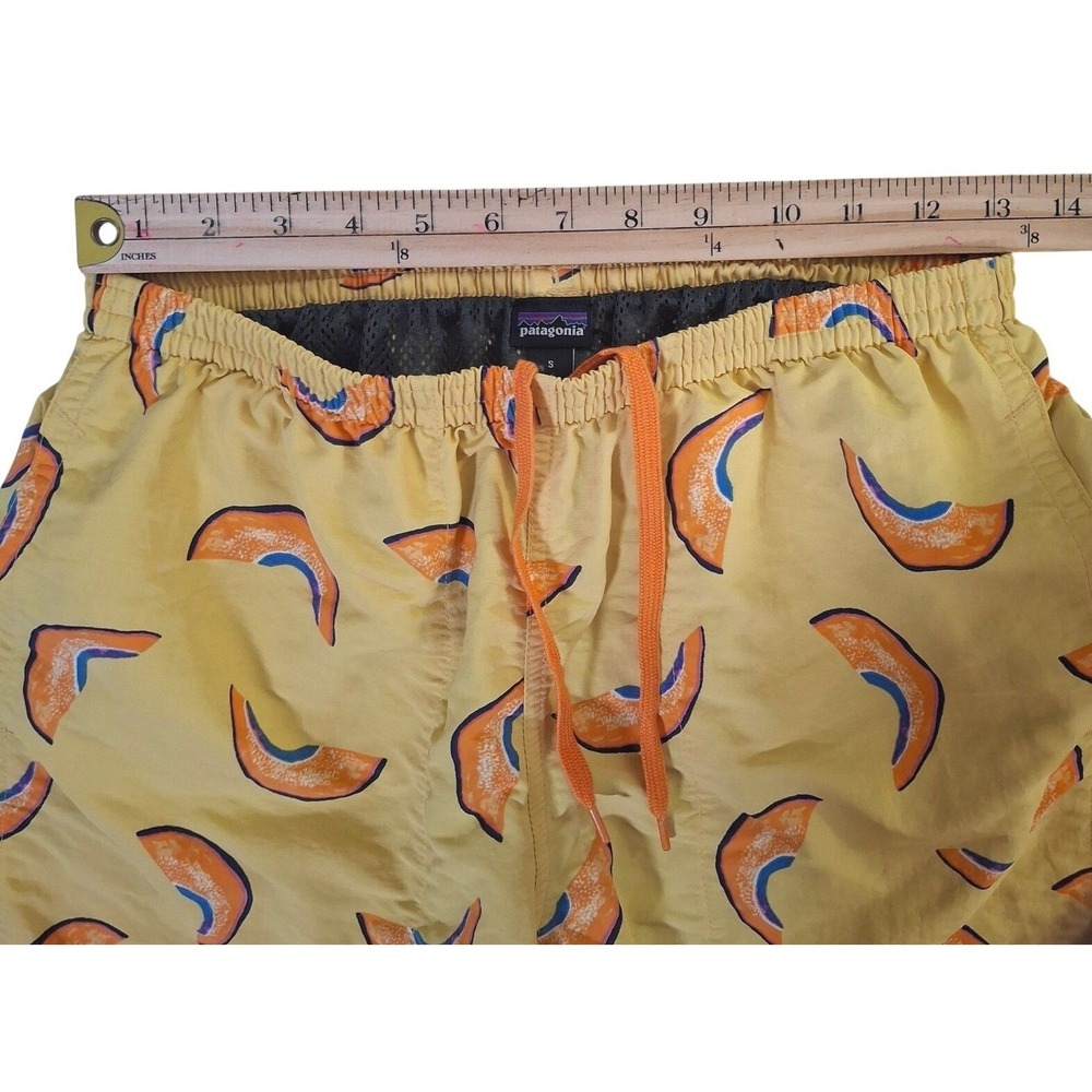 Patagonia Baggies Shorts Mens Small Yellow Melon Slice orange Drawstring - Picture 8 of 11